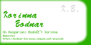 korinna bodnar business card